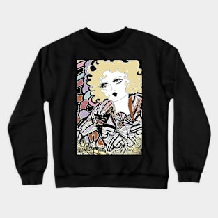 ART DECO 70S GEOMETRIC BLONDE dolly ,, FLAPPER ,House of Harelquin Crewneck Sweatshirt